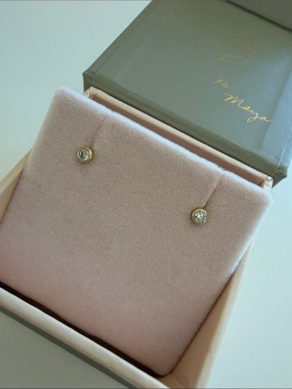 Maya Brenner Gold and Diamond Stud Earrings (Pair)